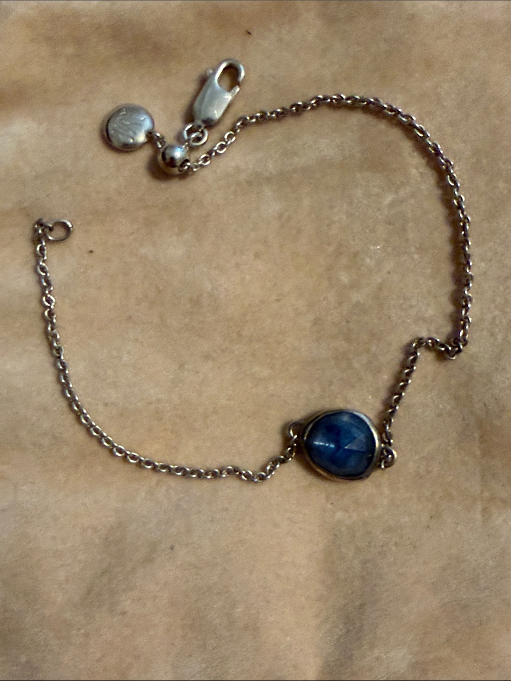 MONICA VINADER Silver Bracelet with Blue Cabochon